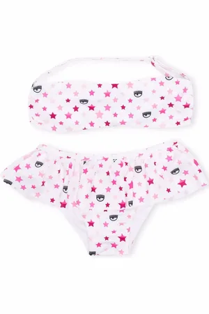 Chiara Ferragni Bikini con cuello halter y estampado logomania