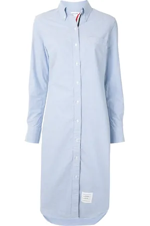 Thom Browne Vestido camisero Oxford largo rodilla