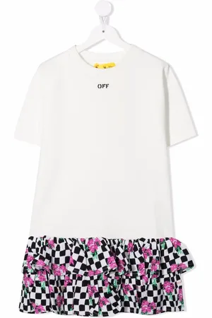 OFF-WHITE Vestido con volantes y varios estampados