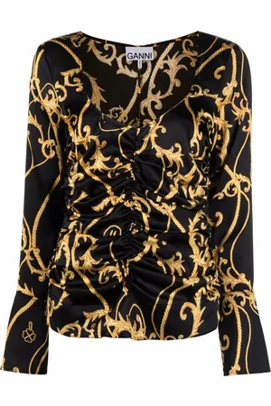Ganni Top con detalle fruncido