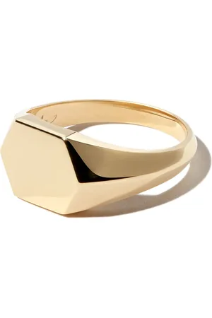 Lizzie Mandler Anillo con sello Hex Knife Edge en oro amarillo de 18kt