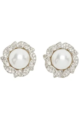 Kenneth Jay Lane Aretes de clip con detalle de perlas