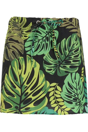 AMIR SLAMA Falda con estampado tropical