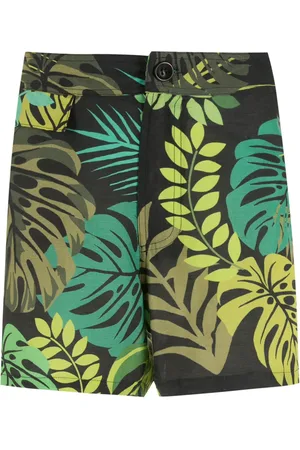 AMIR SLAMA Bermudas con hojas estampadas