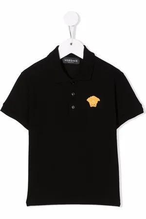 VERSACE Playera tipo polo con bordado Medusa