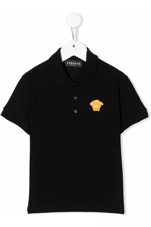 VERSACE Playera tipo polo con bordado Medusa