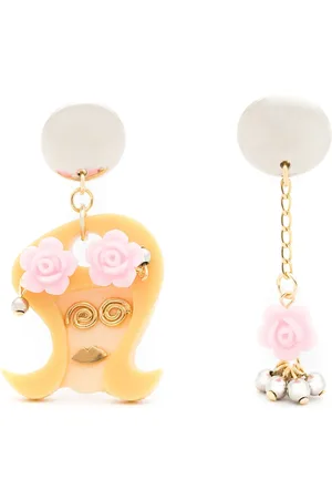 AMIR SLAMA Aretes asimétricos con apliques florales