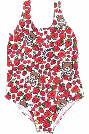 Moschino Traje de baño con fresas estampadas