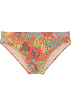 AMIR SLAMA Traje de baño con estampado de hojas
