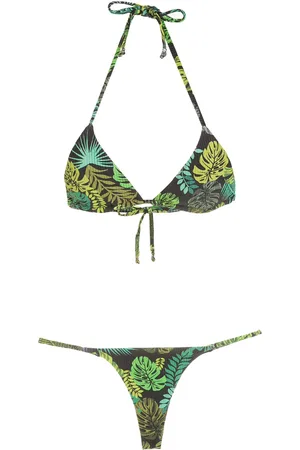 AMIR SLAMA Bikini con estampado tropical