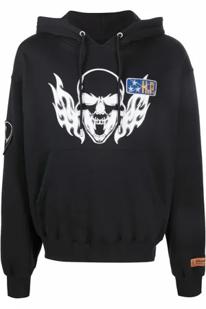 Heron Preston Hoodie con estampado Skull Flame