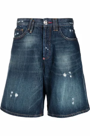 Philipp Plein Shorts de mezclilla Destroyed Capri