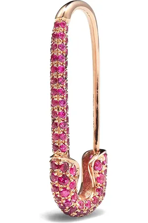 Anita Aretes en oro rosa de 18kt con rubíes