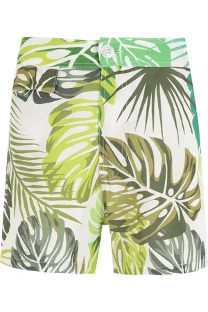 AMIR SLAMA Bermudas con hojas estampadas