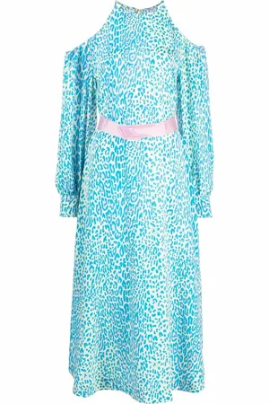 Stella McCartney Vestido con cinturón con estampado de leopardo