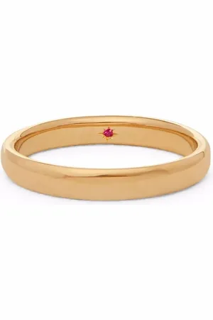 ANNOUSHKA Anillo de alianza de 3mm en oro amarillo de 18kt con rubí