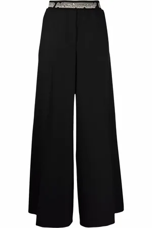Stella McCartney Pantalones palazzo con logo en la pretina