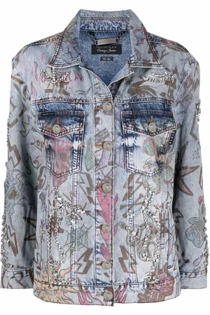 Philipp Plein Chamarra de mezclilla con monograma