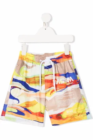 Msgm Shorts de playa con estampado abstracto