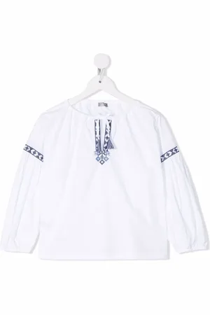 Il gufo Top estilo túnica con detalles bordados