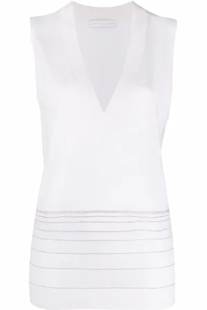 Fabiana Filippi Top con rayas metalizadas