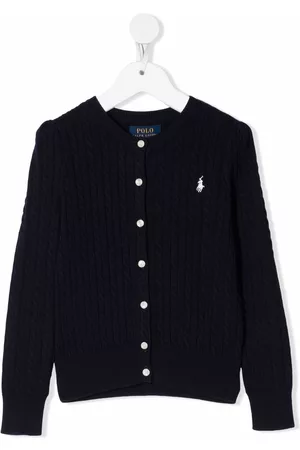Ralph Lauren Cárdigan en tejido de ochos con logo bordado
