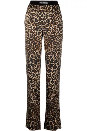 Tom Ford Pantalones rectos con estampado de leopardo