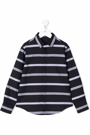 Balmain Camisa a rayas con logo