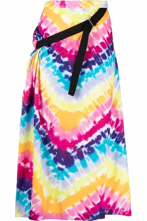 Kenzo Falda midi cruzada con estampado tie dye
