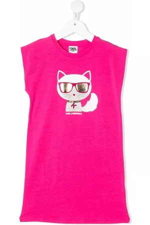Karl Lagerfeld Vestido estilo playera con motivo Choupette