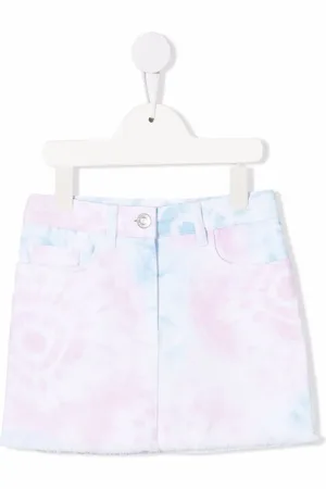 Chiara Ferragni Falda de mezclilla con estampado tie-dye