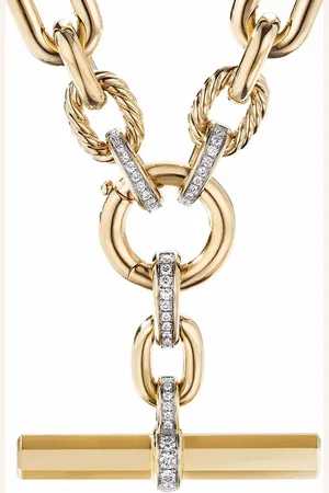 David Yurman Collar Lexington Chain en oro amarillo de 18kt con diamantes