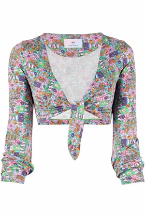 Chiara Ferragni Top corto cruzado con estampado floral