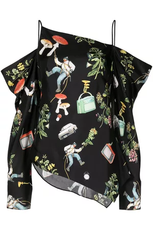 MONSE Blusa drapeada con hombros descubiertos