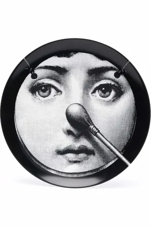 FORNASETTI Plato de porcelana con diseño gráfico