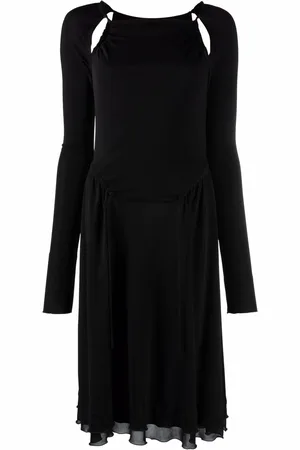 Salvatore Ferragamo Vestido midi con detalles de aberturas