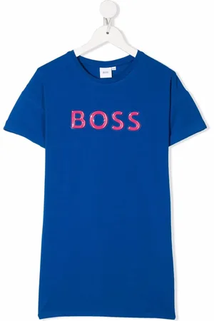 HUGO BOSS Vestido estilo playera con logo en relieve