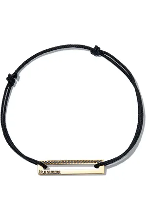 Le Gramme Pulsera Punched Cord Le en oro amarillo de 18kt con diamantes