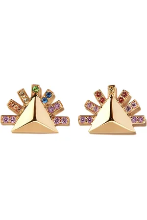 HARWELL GODFREY Aretes en oro amarillo de 18kt con zafiros