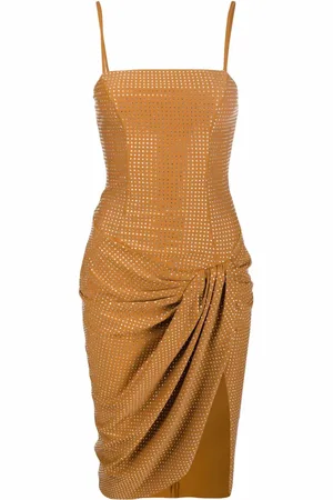 GIUSEPPE DI MORABITO Vestido drapeado con apliques de cristales