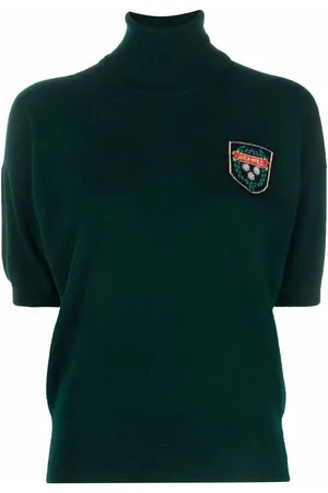 Hermès Top de cachemira con logo en intarsia 1980