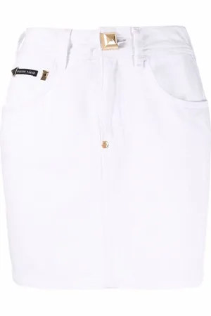 Philipp Plein Falda midi de mezclilla
