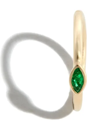JACQUIE AICHE Arracada en oro amarillo de 14kt con esmeralda