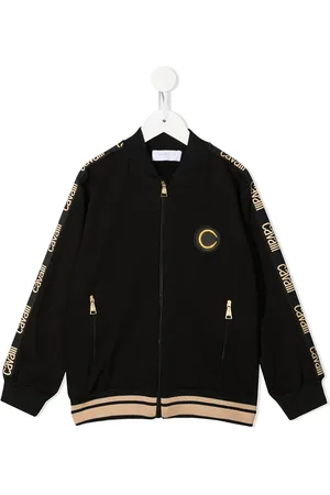 Roberto Cavalli Suéter con franjas del logo
