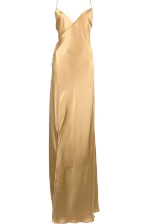 Michelle Mason Vestido de fiesta cruzado con tiras