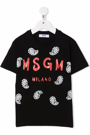 Msgm Playera con cuello redondo y logo