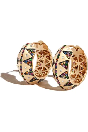 HARWELL GODFREY Arracadas Talisman en oro amarillo de 18kt con gemas
