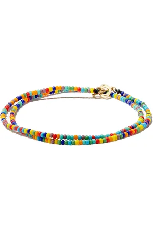 LUIS MORAIS Collar evil eye en oro amarillo de 14kt con lentejuelas