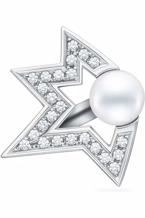 Tasaki Arete earcuff Comet Plus Collection Line en oro blanco de 18kt con diamantes
