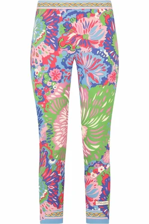 Dolce & Gabbana Pantalones de seda con estampado gráfico